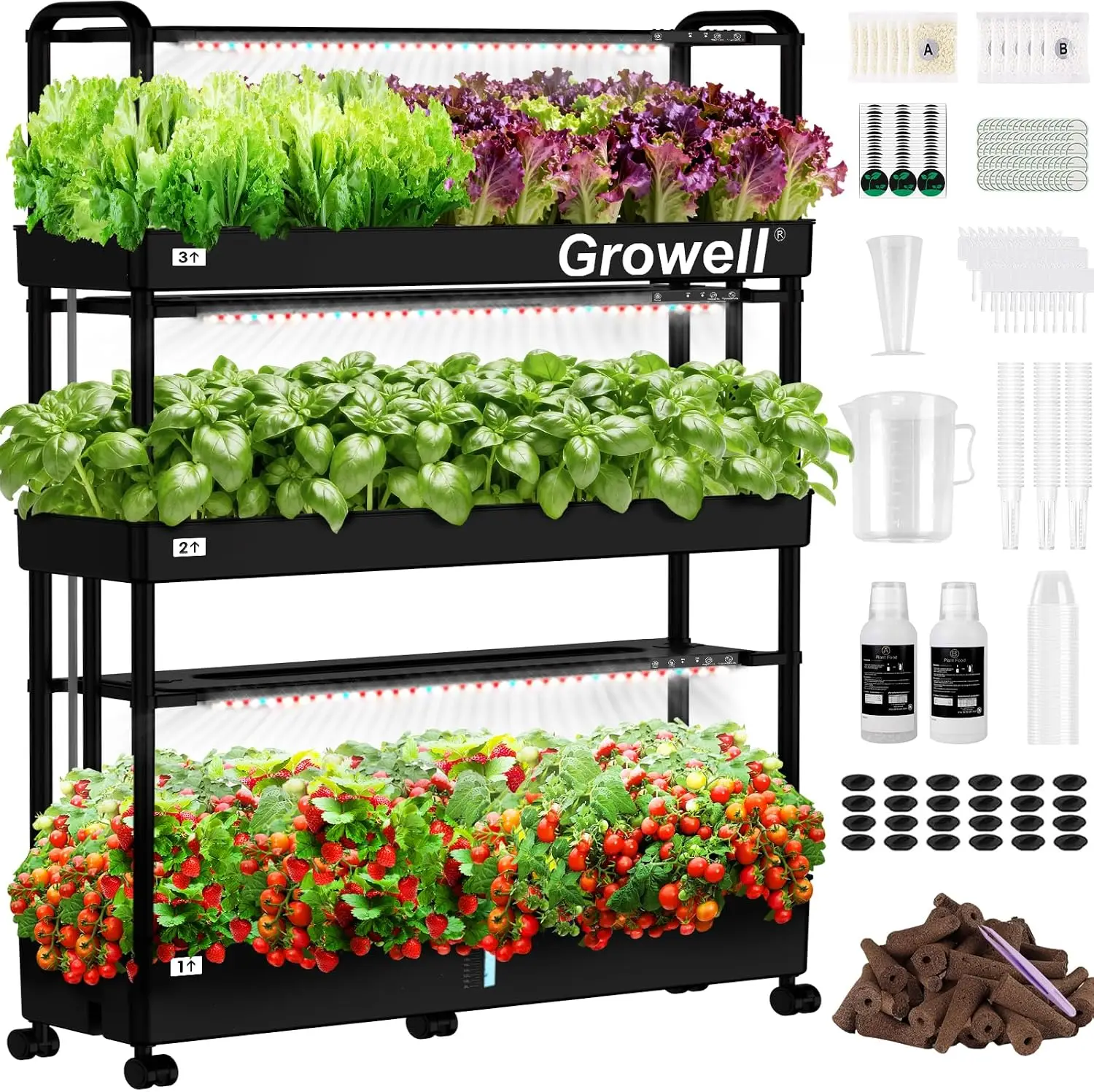 Hydroponic Kit - Groot hydrocultuur kweeksysteem, 90 potjes verticale